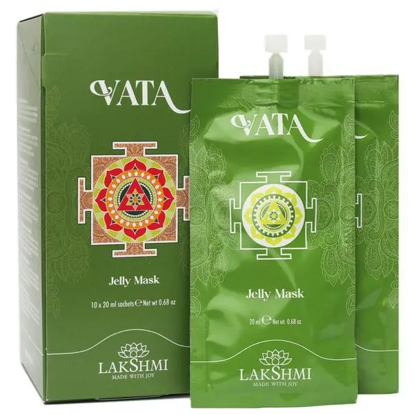 Lakshmi Регенерираща маска за лице Babassu за суха кожа - Lakshmi Vata Jelly Mask, 10 x 20 мл