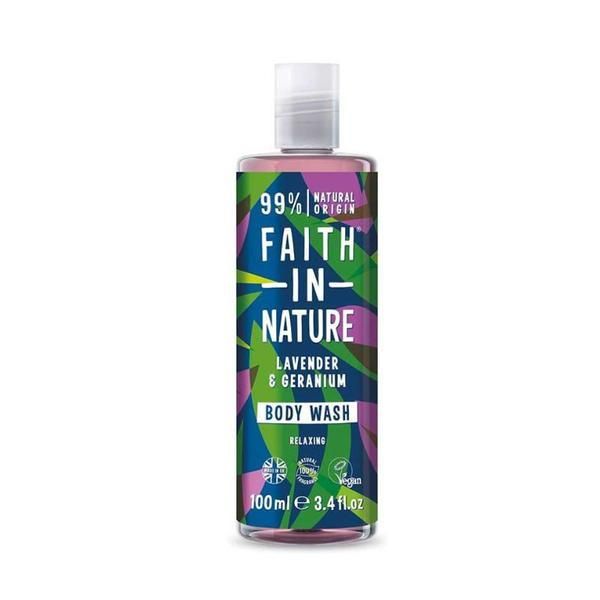 Faith in Nature Релаксиращ натурален душ гел с лавандула и здравец - Faith in Nature Lavender &amp; Geranium Body Wash Relaxing, 100 мл