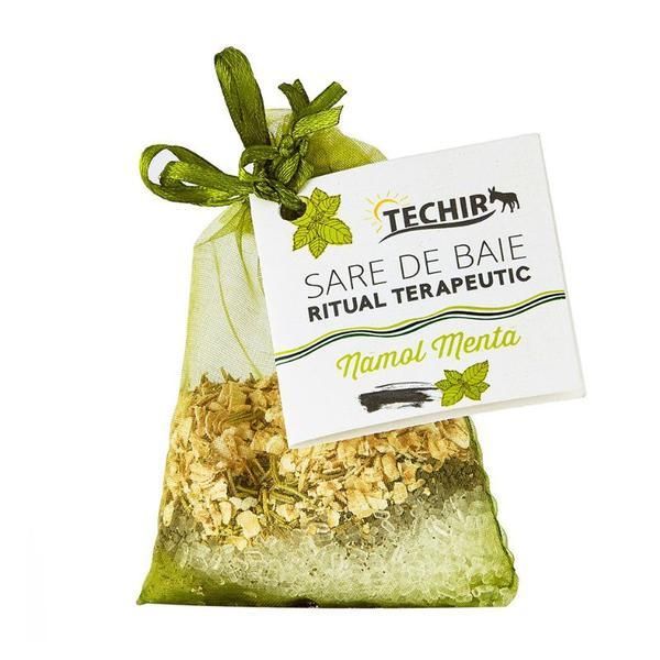 Techir Релаксираща ритуална сол за вана с кал и мента - Techir, 63 гр