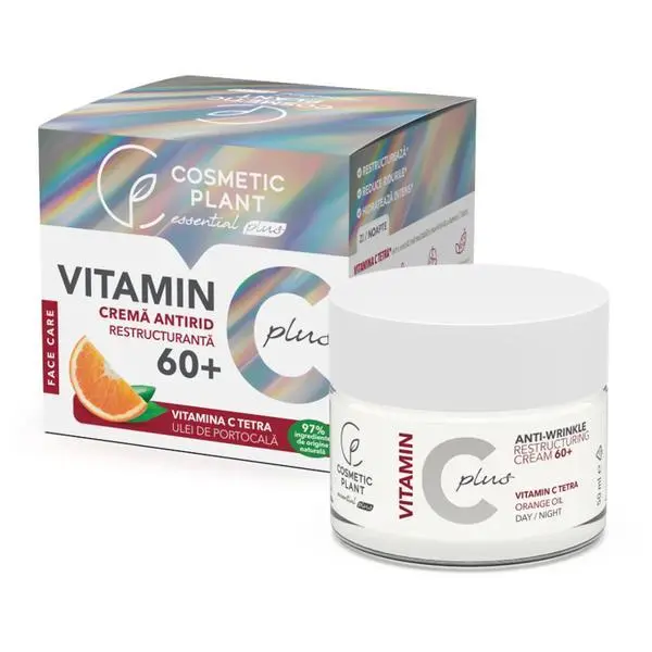 Cosmetic Plant Реструктуриращ крем против бръчки с витамин C Tetra и портокалово масло - Cosmetic Plant Vitamin C Plus, 60+, 50 мл