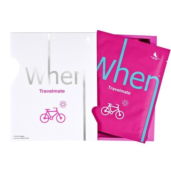 When Ревитализиращ комплект биоцелулозна маска с лайка за суха кожа Travelmate When, 4 бр