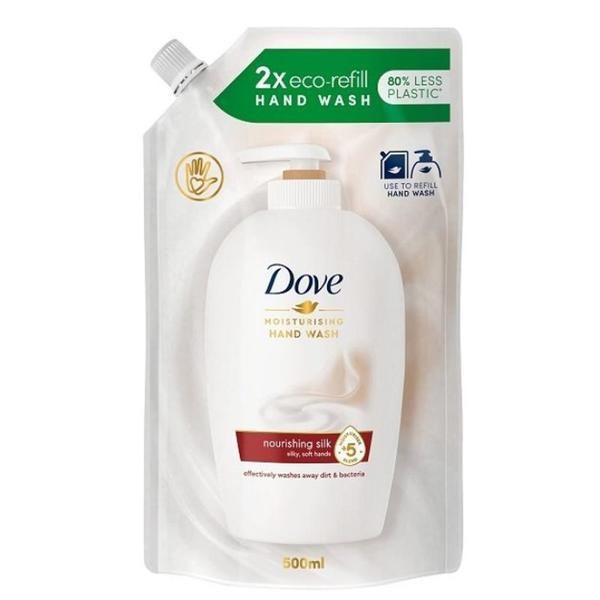 Dove Резерв от течен сапун - Dove Moisturizing Hand Wash Nourishing Silk Refill Pack, 750 мл