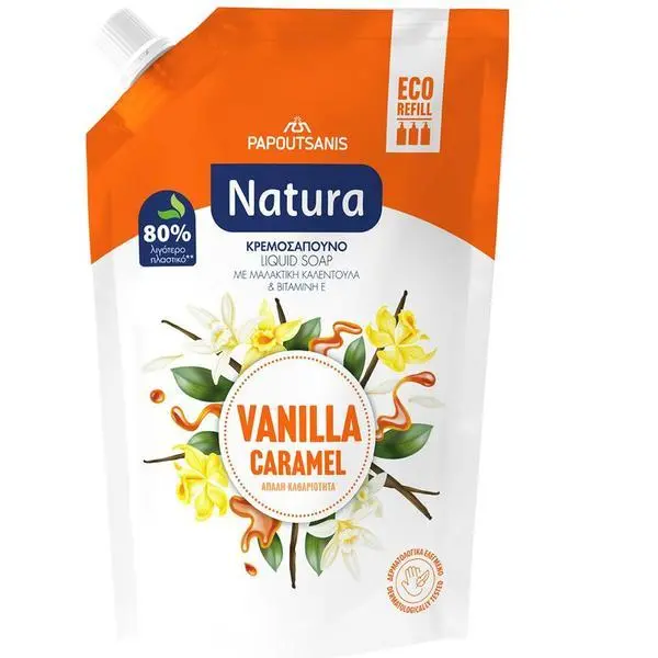 Natura Резерва за течен сапун Reserve Creamy Liquid Hand Soap - Natura Vanilla Caramel Liquid Soap Eco Refill, 750 мл
