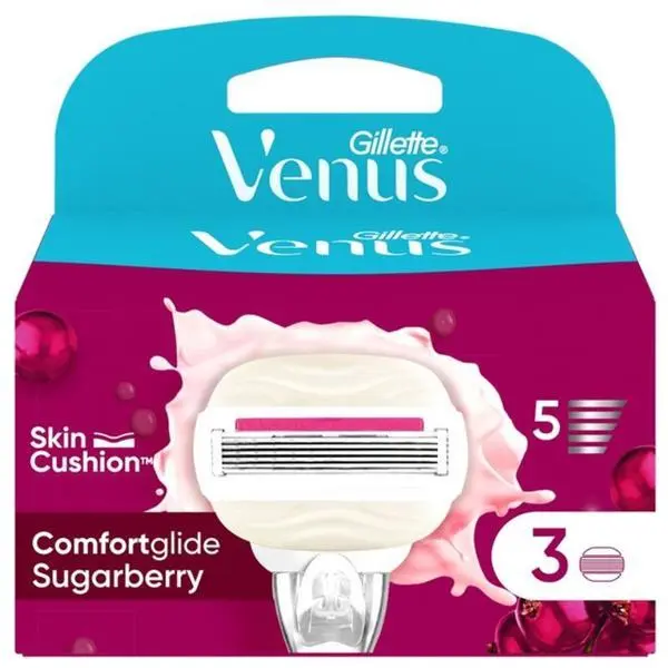 Gillette Резерви за дамска самобръсначка - Gillette Venus Comfortglide Sugarberry, 3 бр