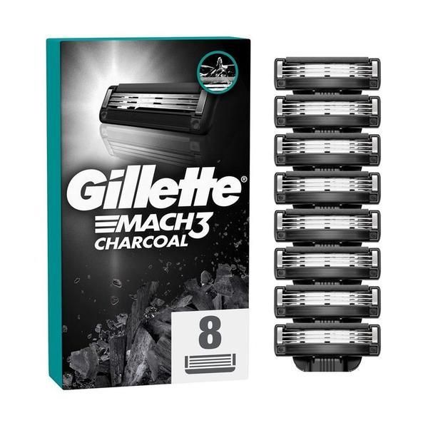 Gillette Резервни части за самобръсначка - Gillette Mach 3 Charcoal, 8 бр