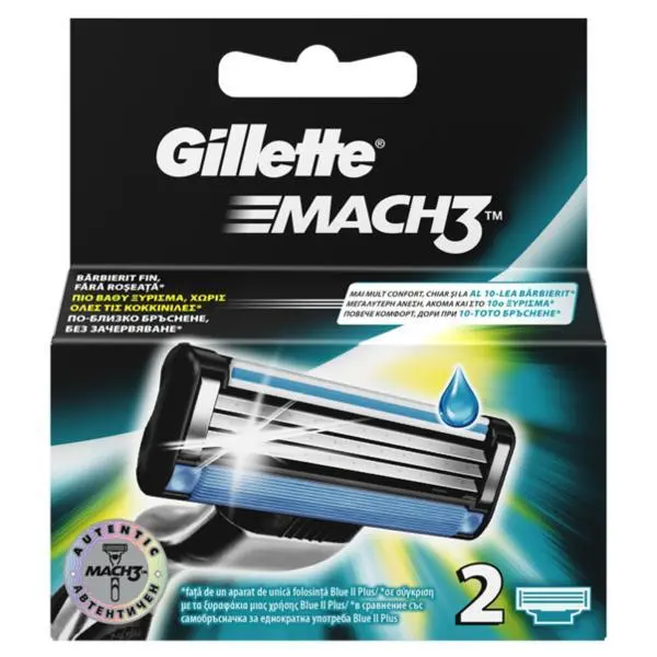 Gillette Резервни части за самобръсначка Gillette Mach 3 - Gillette Mach 3, 2 бр