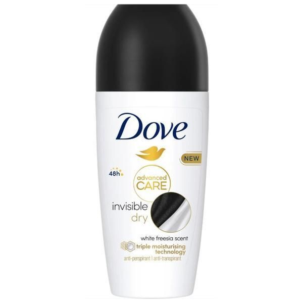 Dove Рол-он дезодорант - Dove Advanced Care Invisible Dry White Freesia Scent, 50 мл