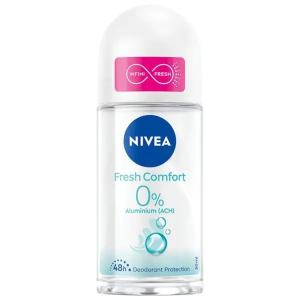 Nivea Рол-он дезодорант - Nivea Fresh Comfort 0% алуминий, 50 мл