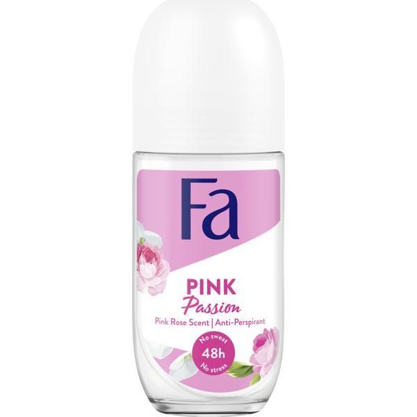 Fa Рол-он дезодорант против изпотяване Pink Passion Pink Rose 48h Fa, 50 мл