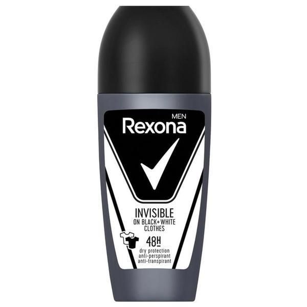 Rexona Рол-он дезодорант против изпотяване за мъже Cobalt - Rexona Men Invisible on Black + White Clothes 48h, 50 мл