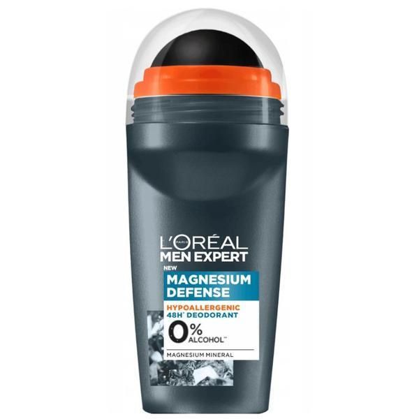 L'Oreal Paris Рол-он дезодорант против изпотяване за мъже - L&#039;Oreal Paris Men Expert Magnesium Defense Hypoallergenic 48H, 50 мл