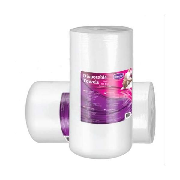 Beautyfor Ролка кърпи за еднократна употреба от текстилен материал - Beautyfor Disposable Soft Spunlace Towels in Roll, 35см x 70см, 100 броя