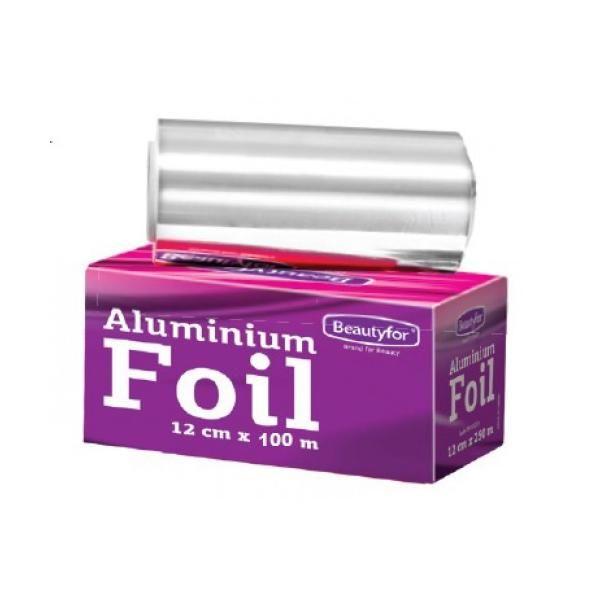 Beautyfor Ролка от алуминиево фолио - Beautyfor Aluminium Foil for Hairdressing 14 микрона, 0,12 м х 100 м