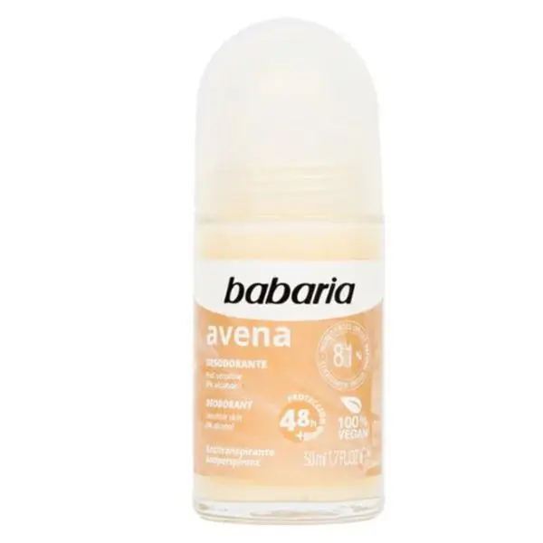 Babaria Ролон дезодорант без алкохол, чувствителна кожа - Babaria Avena Roll-On Deodorant 0% Alcohol, 50 мл