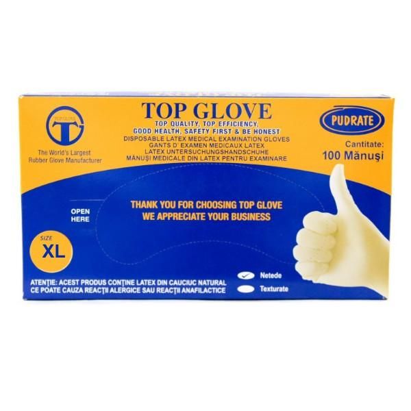 Top Glove Ръкавици от бял латекс Размер XL Top Glove, 100 бр