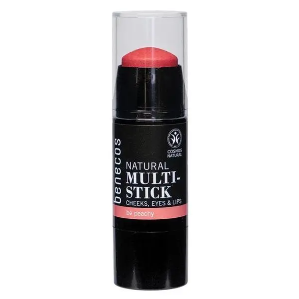Benecos Руж, червило и сенки за очи Multi-Stick Natural 3в1 - Benecos, нюанс Be Peachy, 4.5 гр