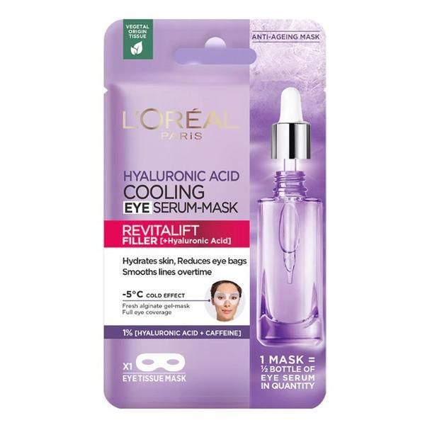 L'Oreal Paris Салфетка маска със серум за очи - L&#039;Oreal Paris Revitalift Filler Hyaluronic Acid Cooling Eye Serum-Mask, 11 гр