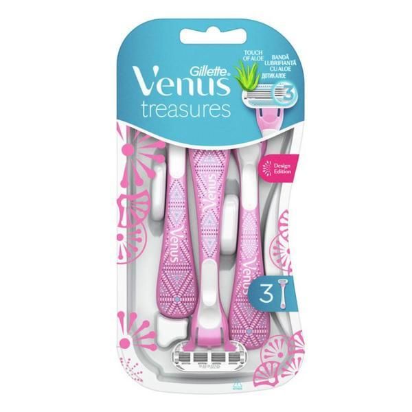 Gillette Самобръснач с 3 ножчета за жени - Gillette Venus Treasures Pink, 3 бр