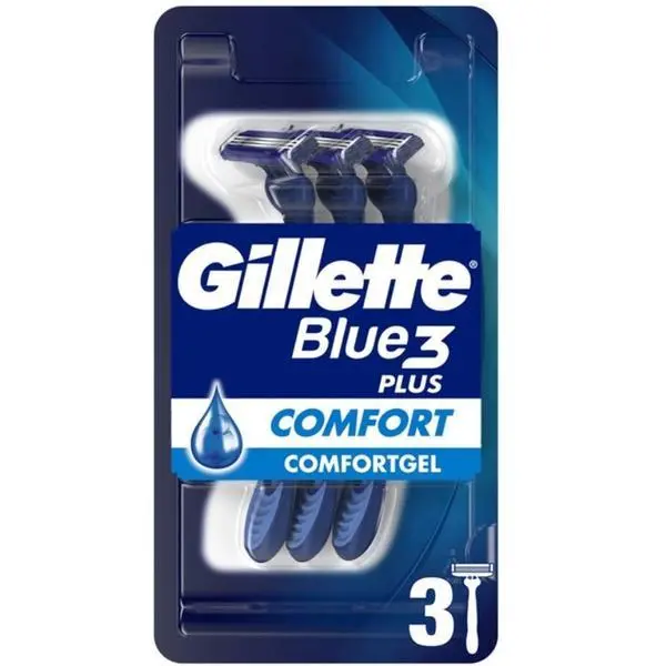 Gillette Самобръсначка - Gillette Blue 3 Plus Comfort Comfortgel, 3 бр