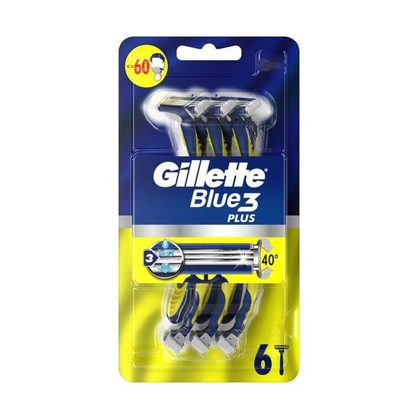 Gillette Самобръсначка с 3 ножчета - Gillette Blue 3 Plus, 6 бр
