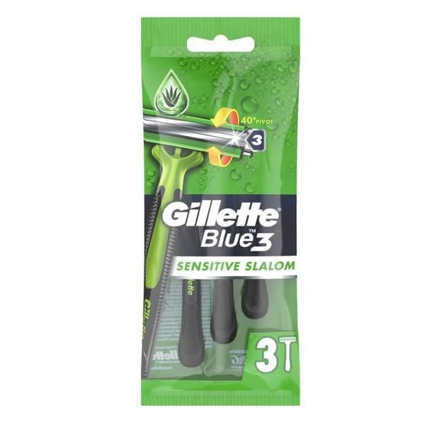 Gillette Самобръсначка с 3 ножчета - Gillette Blue 3 Sensitive Slalom, 3 бр