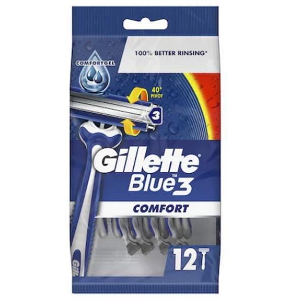 Gillette Самобръсначка с 3 остриета - Gillette Blue 3 Comfort, 12 бр
