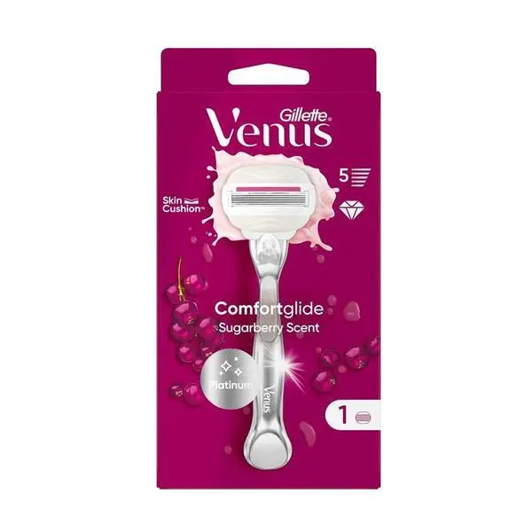 Gillette Самобръсначка  с 5 ножчета за жени + 1 резервно - Gillette Venus Comfortglide Sugarberry, 1 бр