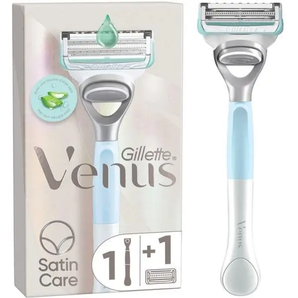 Gillette Самобръсначка с дръжка + 1 резервен пълнител - Gillette Venus Satin Care, 1 бр