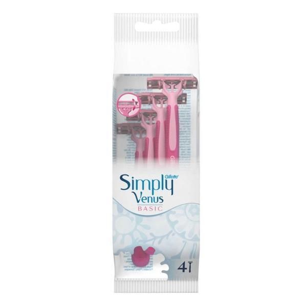 Gillette Саморъснач с 3 остриета за жени - Gillette Venus Simply Basic, 4 бр
