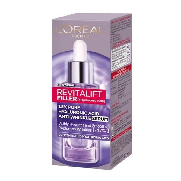 L'Oreal Paris Серум против бръчки с хиалуронова киселина - L&#039;oreal Paris Revitalift Filler 1.5% Pure Hyaluronic Acid Anti-Wrinkle Serum, 30 мл