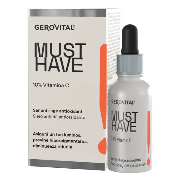 Gerovital Серум против стареене с антиоксиданти с 10% витамин C - Gerovital Must Have!, 30 мл