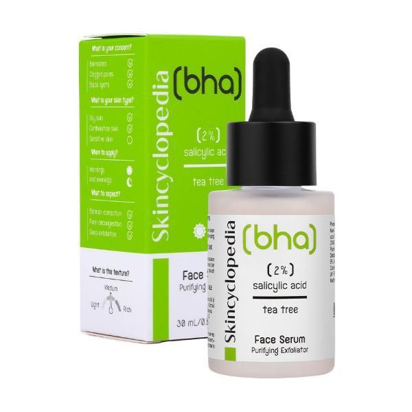 Camco Серум за лице Camco Skincyclopedia Salicylic Acid &amp; Tea Tree Face Serum Purifying Exfoliator, 30 мл