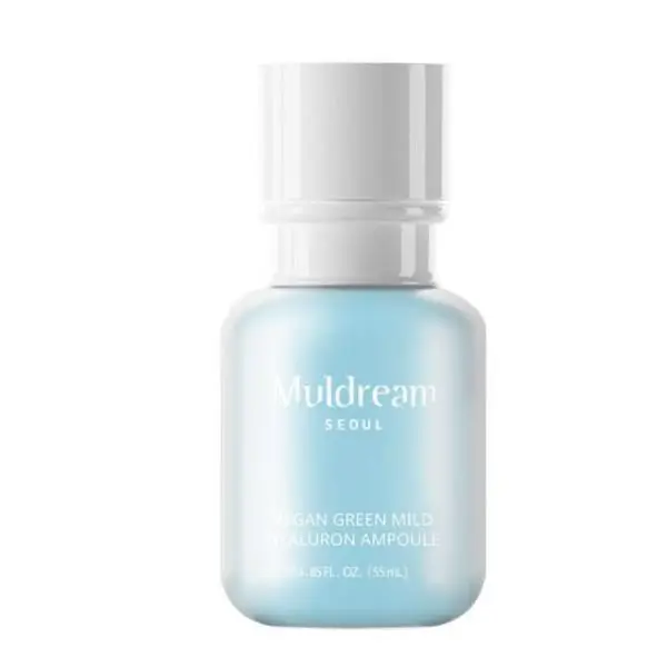Muldream Серум за лице, хидратиращ с хиалуронова киселина - Muldream Vegan Green Mild Hyaluronic Ampoule, 55 мл