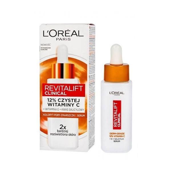 L'Oreal Paris Серум за лице, озаряващ с витамин C - L&#039;Oreal Paris Revitalift Clinical Derm-Grade 12% Vitamin C, 30 мл