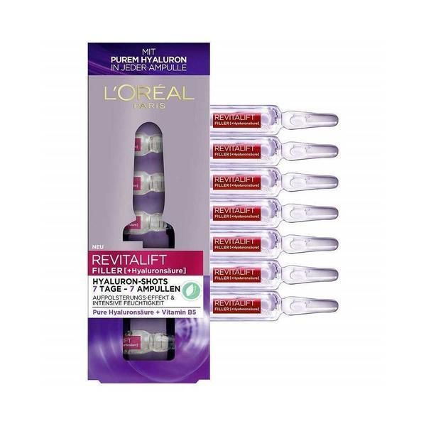 L'Oreal Paris Серум за лице с хиалуронова киселина - L&#039;Oreal Paris Revitalift Filler Hyaluron, 7x 1,3 мл