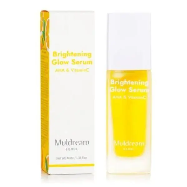 Muldream Серум за лице за блясък с AHA и витамин C - Muldream Brightening Glow Serum AHA &amp; Vitamin C, 40 мл