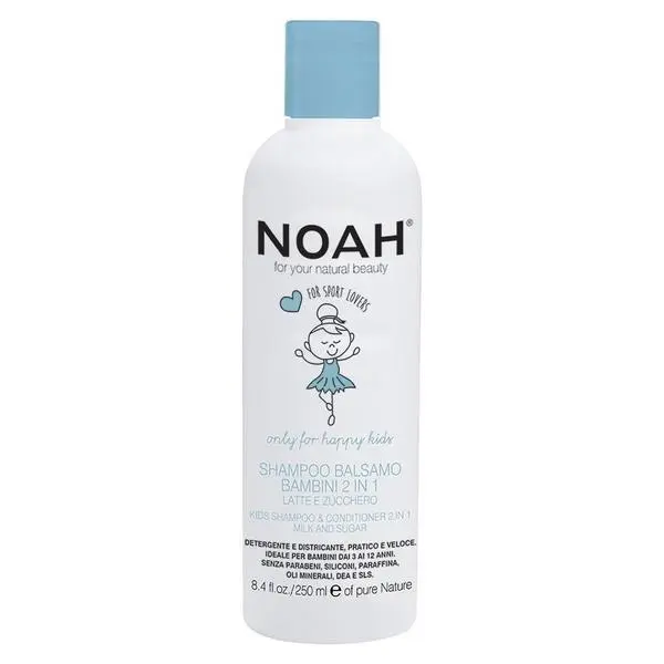 Noah Шампоан и балсам 2 в 1 с мляко и захар за деца Noah, 250 мл