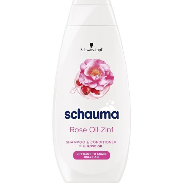Schauma Шампоан и балсам 2 в 1 с розово масло за коса от рибарка - Schwarzkopf Schauma Rose Oil 2 в 1 400 мл