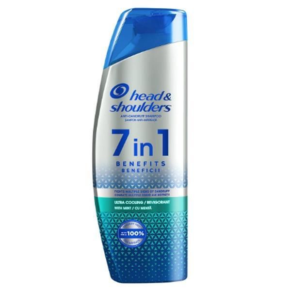 Head&Shoulders Шампоан против пърхот 7 в 1 Ултра ободряващ Head&amp;Shoulders Anti-Dandruff Shampoo 7in 1 Benefits Ultra Cooling, 270 мл