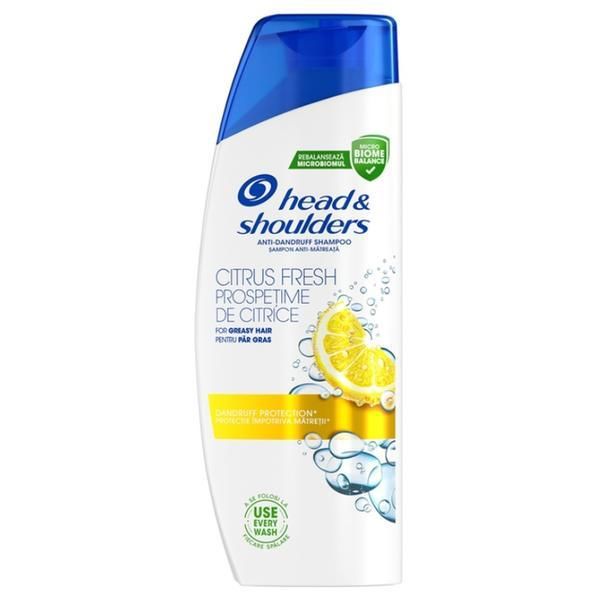 Head&Shoulders Шампоан против пърхот с екстракт от цитрус за мазна коса - Head&amp;Shoulders Шампоан против пърхот Citrus Fresh, 330 мл