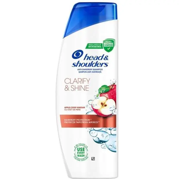 Head&Shoulders Шампоан против пърхот с ябълков оцет - Head&amp;Shoulders Clarify &amp; Shine Apple Cider Vinegar, 330 мл