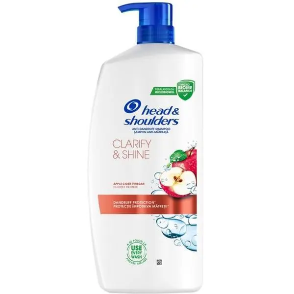 Head&Shoulders Шампоан против пърхот с ябълков оцет - Head&amp;Shoulders Шампоан против пърхот Clarify &amp; Shine Apple Cider Vinegar, 800 мл
