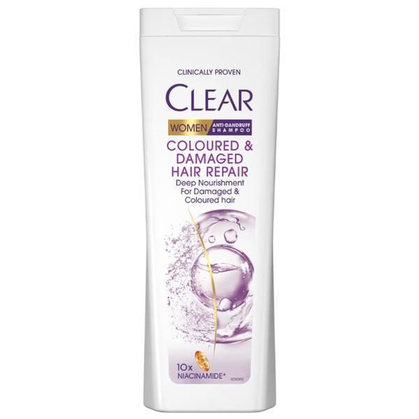 Clear Шампоан против пърхот за боядисана и увредена коса - Clear Women Anti-Dandruff Shampoo Colored &amp; Damaged Hair Repair, 360 мл
