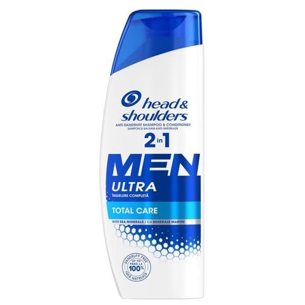 Head&Shoulders Шампоан против пърхот за мъже - Head&amp;Shoulders Men 2in1 Ultra Total Care With Sea Minerals, 330 мл