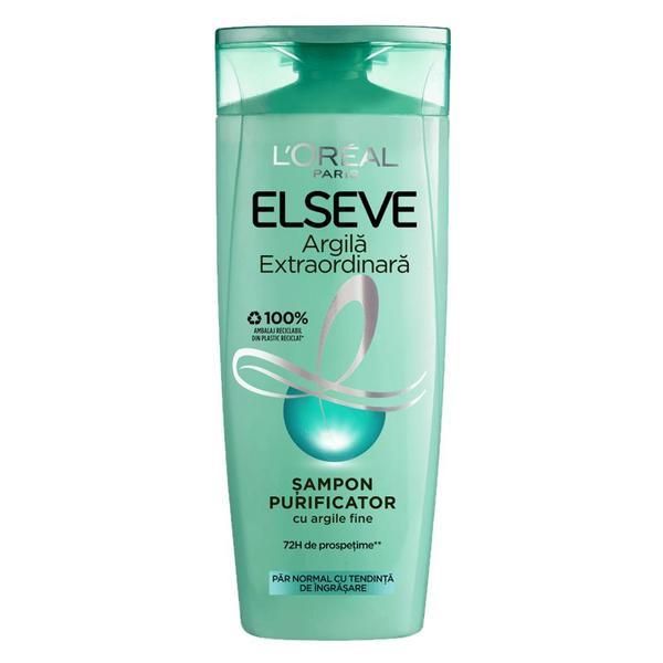 L'Oreal Paris Шампоан с глина за мазна коса L&#039;Oreal Paris - Elseve Extra Clay Shampoo, 400 мл