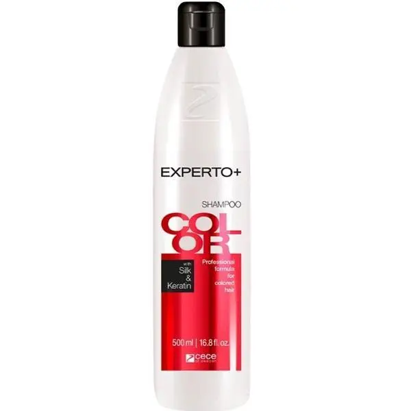 Experto+ Шампоан с коприна и кератин за боядисана коса - Experto+ Color Professional Shampoo with Silk and Keratin, 500 мл