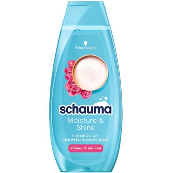 Schauma Шампоан с оризова вода и екстракт от божур за нормална и суха коса - Schauma Moisture &amp; Shine Shampoo, 400 мл