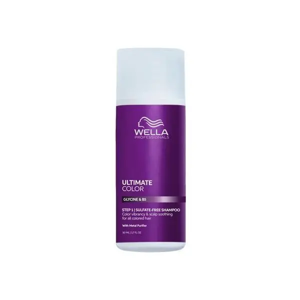 Wella Professionals Шампоан за боядисана коса с глицин и B5 - Wella Professionals Ultimate Color Shampoo, 50 мл