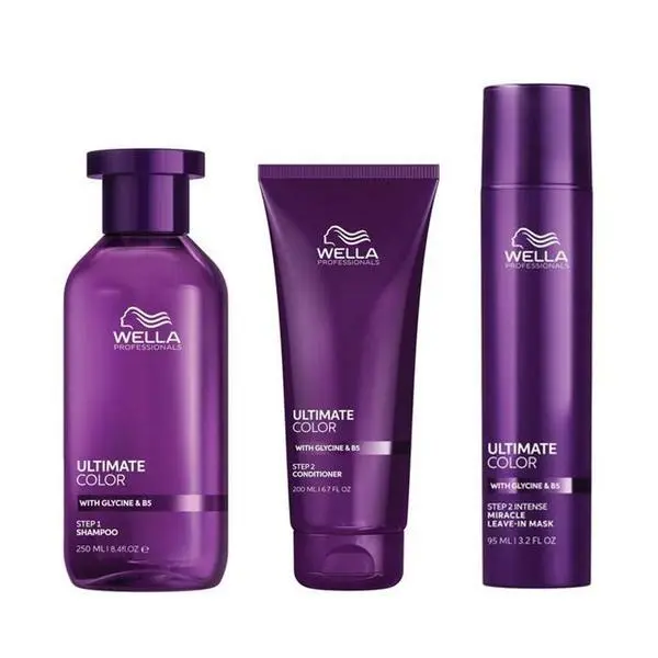 Wella Professionals Шампоан за боядисана коса Wella Professionals Ultimate Color с глицин и B5: Шампоан 250 мл, Балсам 200 мл, Маска без отмиване 95 мл
