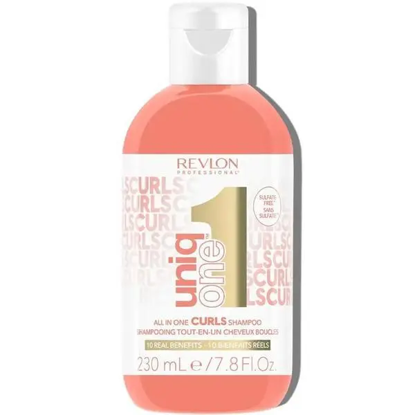 Revlon Professional Шампоан за чуплива и къдрава коса - Revlon Professional UniqOne Sulfate-Free Curls Shampoo, 230 мл